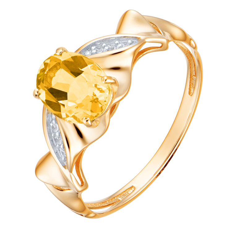 Кольцо, золото, цитрин, кл3931-6-01